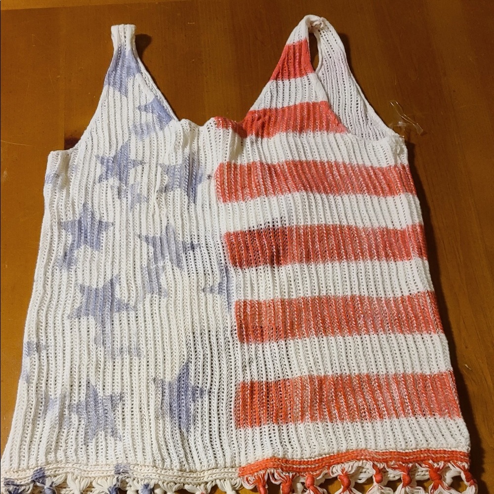 Red white and blue forth of July tank top